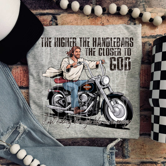The Higher The Handlebars #5086 - Ready to Press DTF Transfer Full Color - Pro Blanks