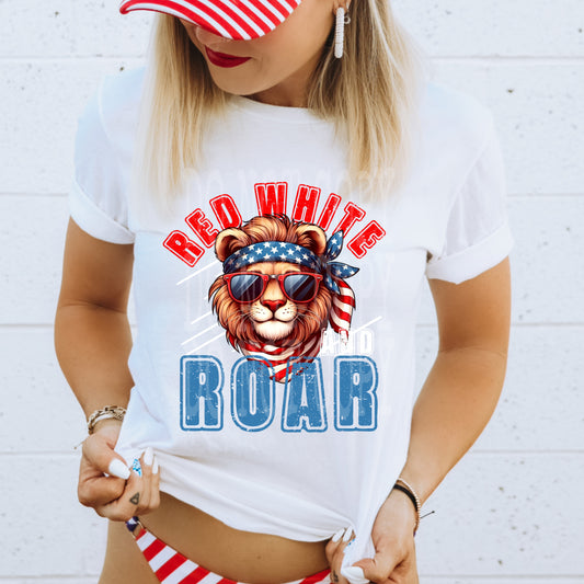 Red White And Roar #5158 - Ready to Press DTF Transfer Full Color - Pro Blanks