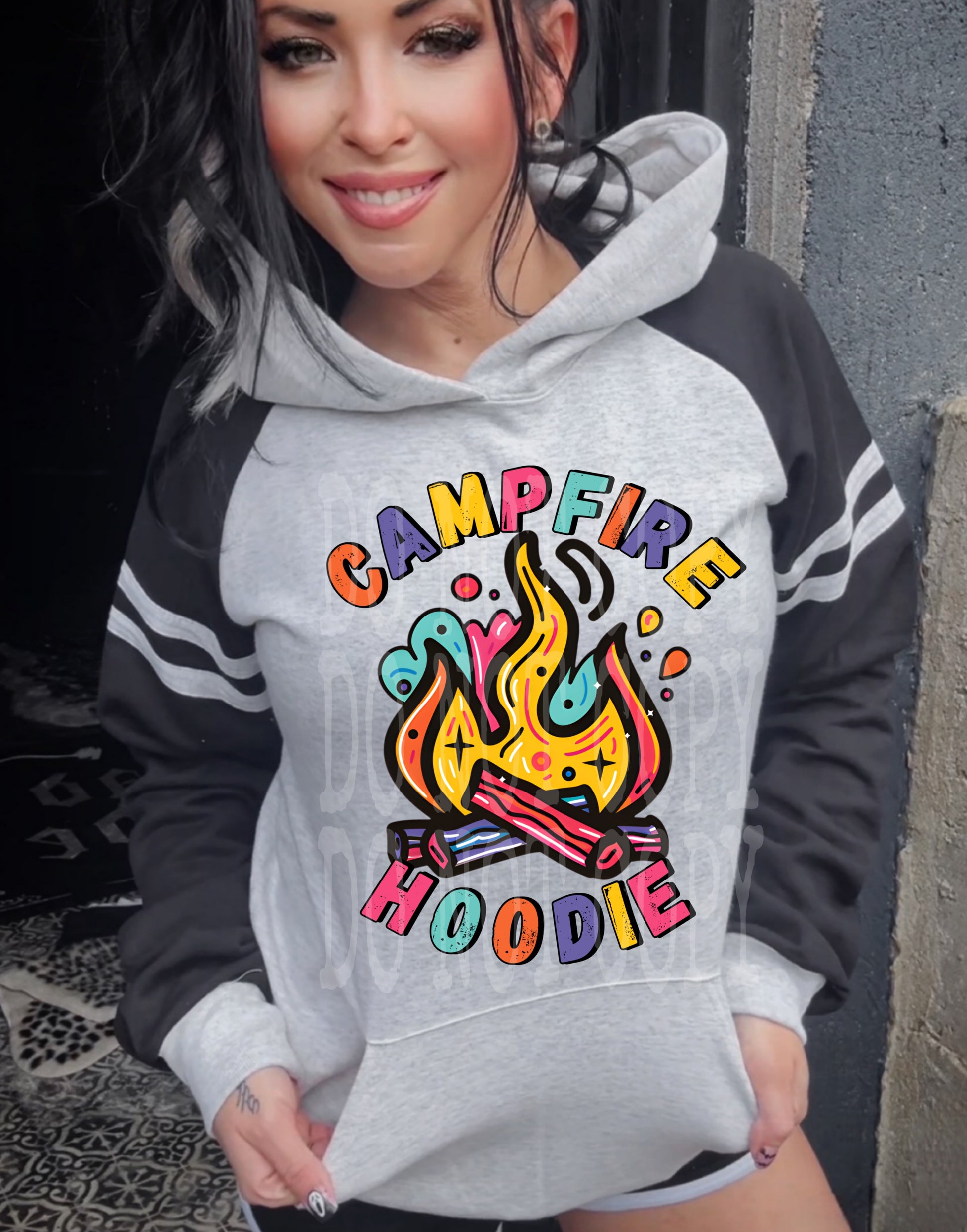 Campfire Hoodie #5171 - Ready to Press DTF Transfer Full Color - Pro Blanks