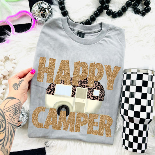 Happy Camper #5246 - Ready to Press DTF Transfer Full Color - Pro Blanks
