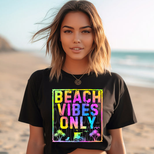 Beach Vibes Only tiedye #5260 - Ready to Press DTF Transfer Full Color - Pro Blanks