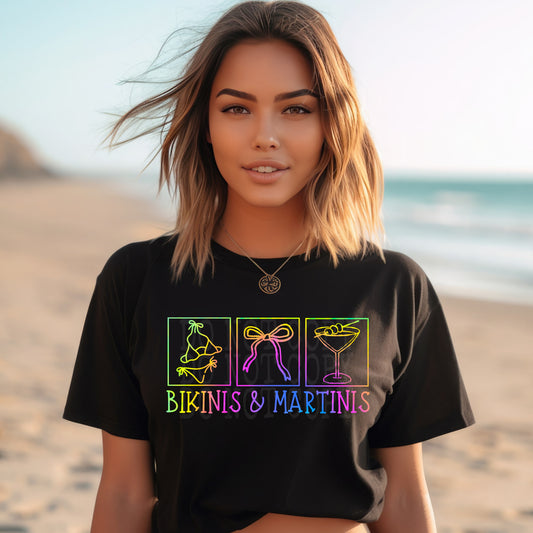 Bikinis and Martinis #5264 - Ready to Press DTF Transfer Full Color - Pro Blanks