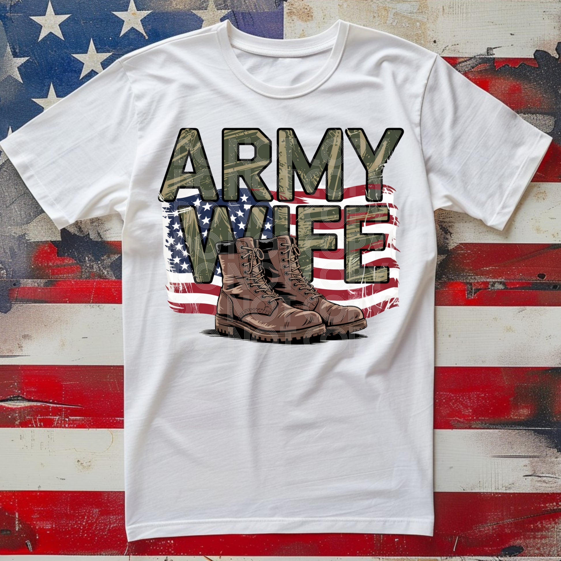 Army Wife #5278 - Ready to Press DTF Transfer Full Color - Pro Blanks