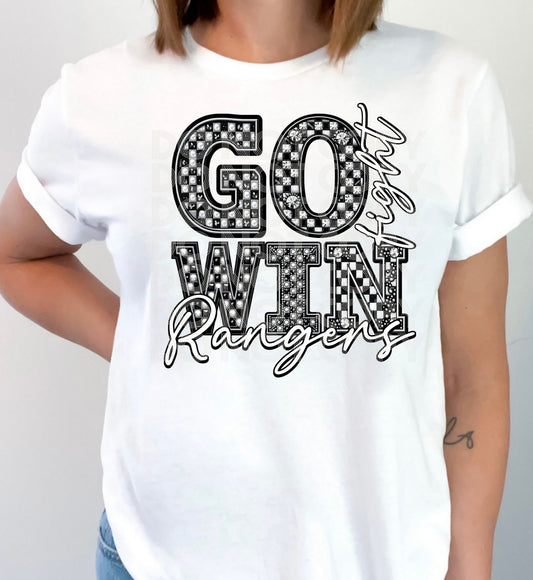 Go Fight Win Rangers #5335 - Ready to Press DTF Transfer Full Color - Pro Blanks