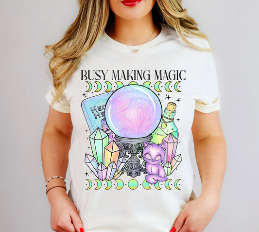 Busy Making Magic #5410 - Ready to Press DTF Transfer Full Color