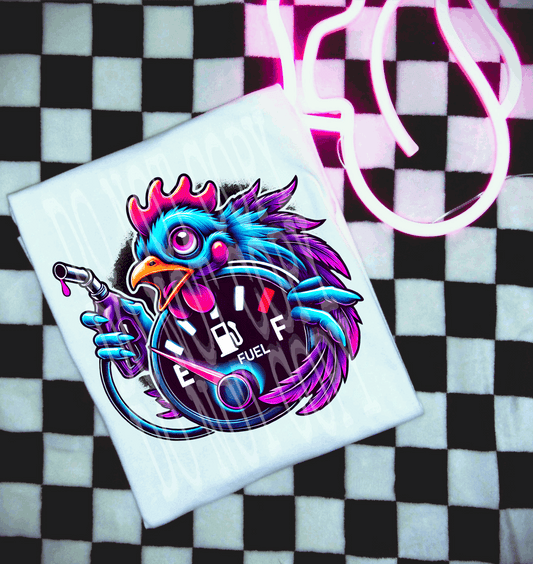 Chicken Gas Gauge #5441 - Ready to Press DTF Transfer Full Color