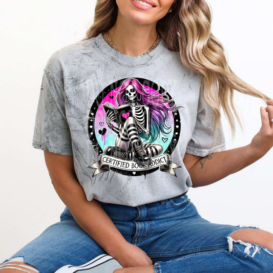 Certified Book Addict #5465 - Ready to Press DTF Transfer Full Color