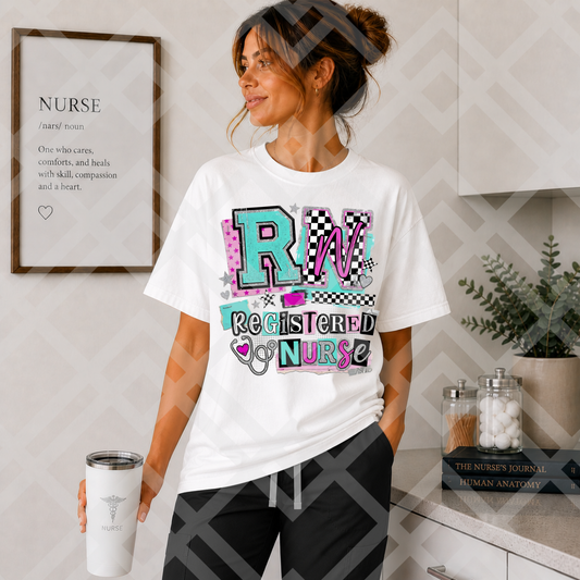 Registered Nurse #6689 - Ready to Press DTF Transfer Full Color