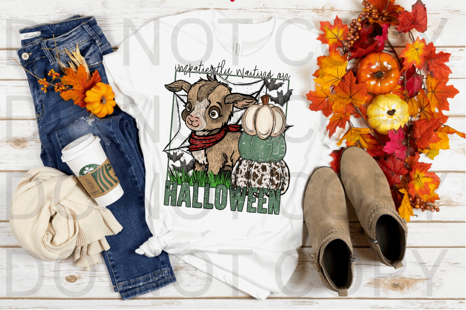 Impatiently Waiting On Halloween #5483 - Ready to Press DTF Transfer Full Color