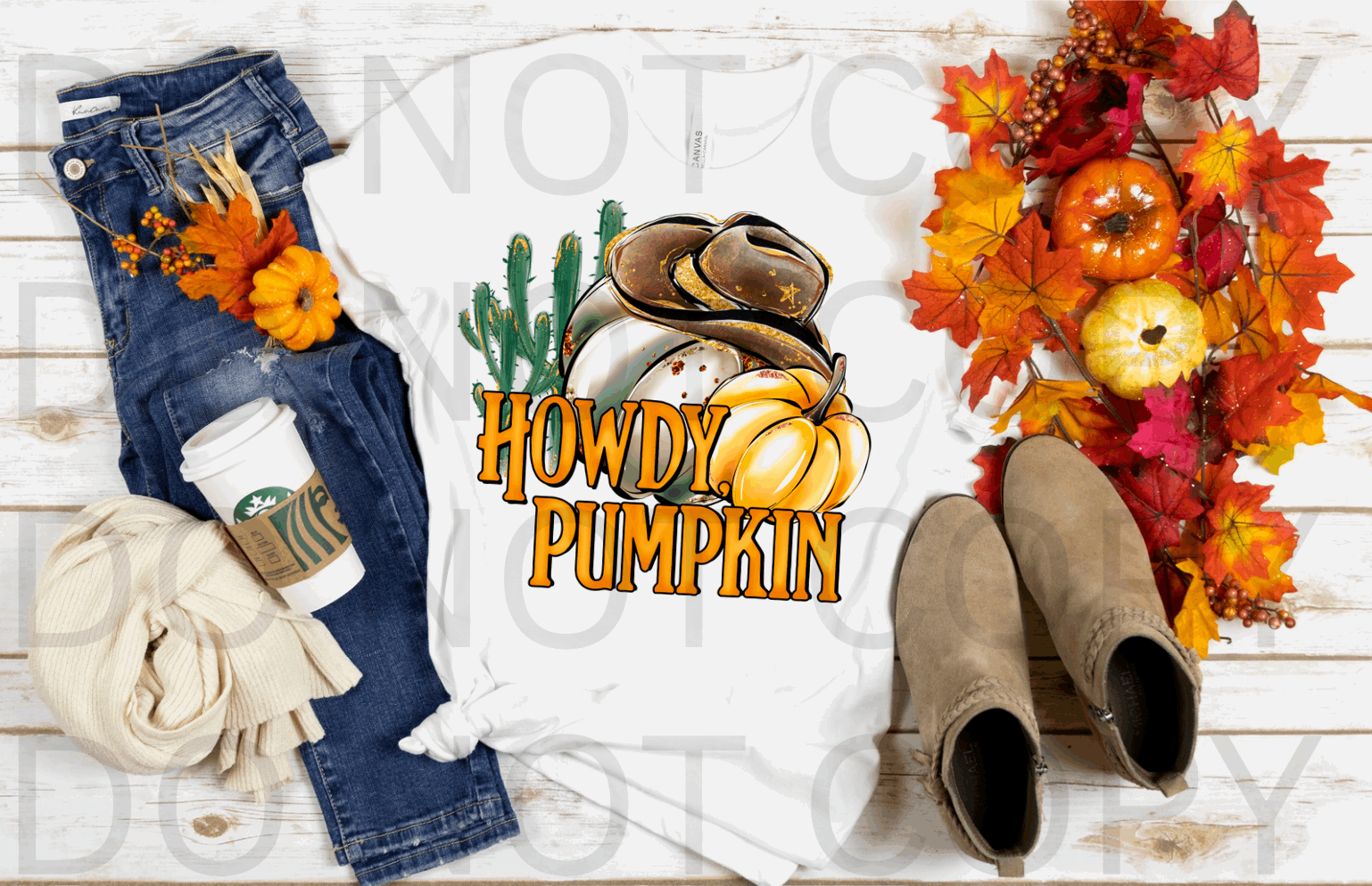 Howdy Pumpkin #5479 - Ready to Press DTF Transfer Full Color