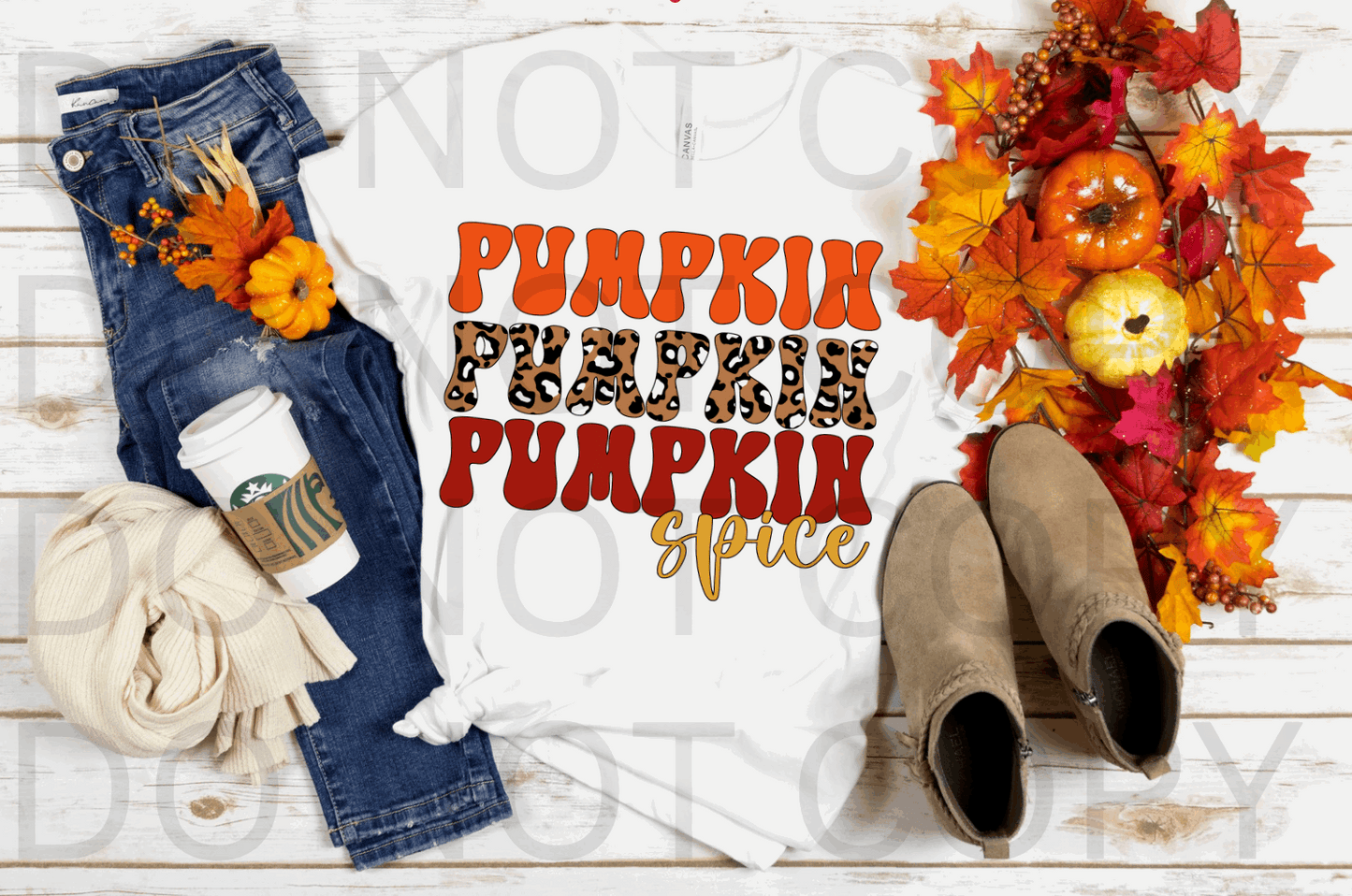 Groovy Pumpkin Spice #5480 - Ready to Press DTF Transfer Full Color