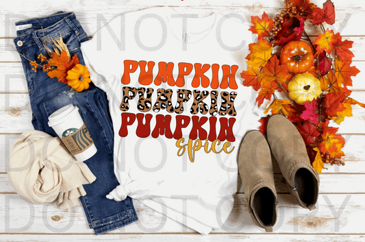Groovy Pumpkin Spice #5480 - Ready to Press DTF Transfer Full Color