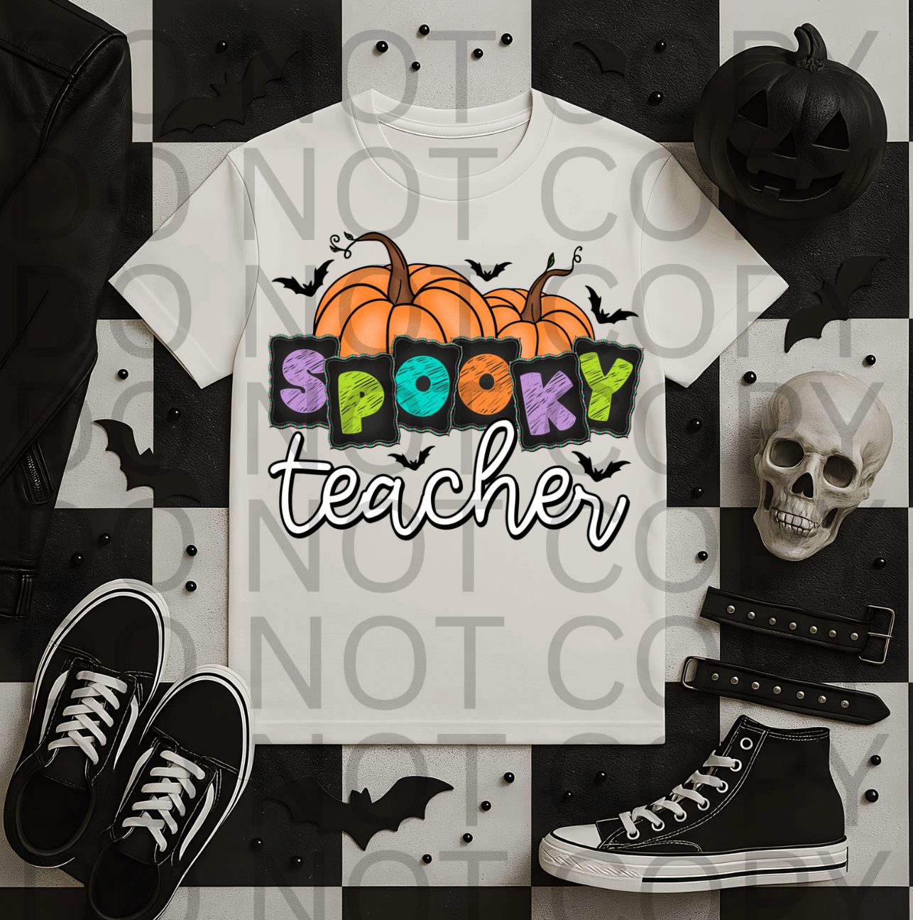 Spooky Teacher #5489 - Ready to Press DTF Transfer Full Color