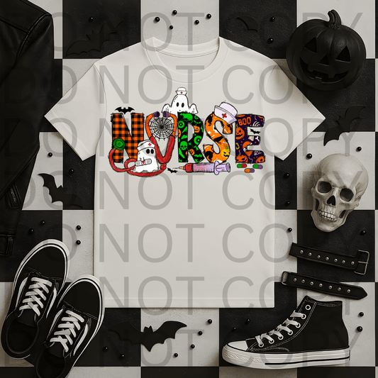 Halloween Nurse Ghost Font #5492 - Ready to Press DTF Transfer Full Color