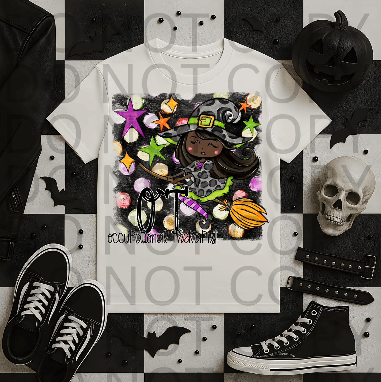 Occupational Therapist Witch (A) #5493 - Ready to Press DTF Transfer Full Color