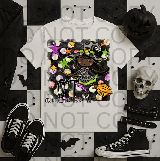 Occupational Therapist Witch (A) #5493 - Ready to Press DTF Transfer Full Color