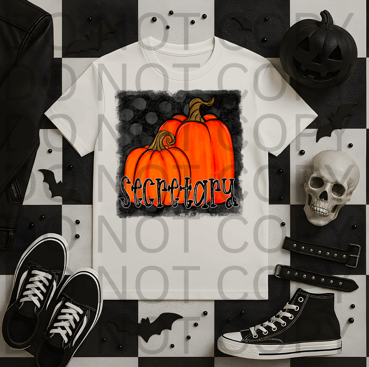 Orange Pumpkins - Secretary #5495 - Ready to Press DTF Transfer Full Color