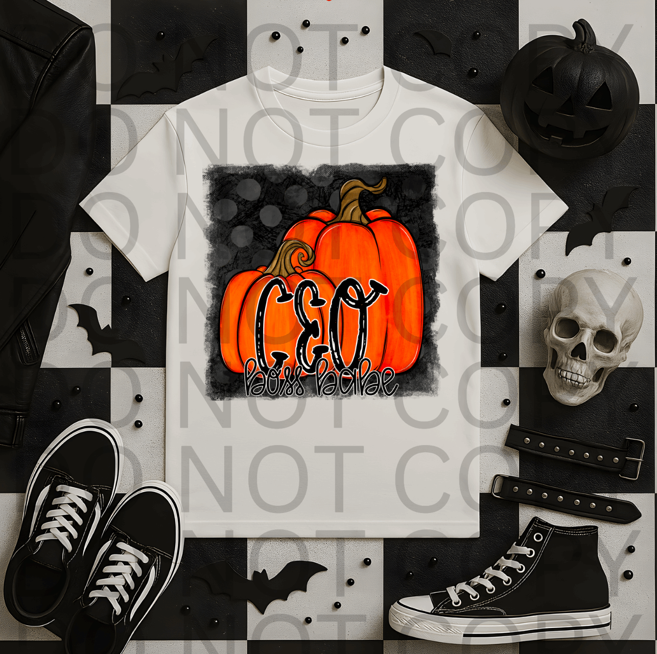 Orange Pumpkins - CEO Boss Babe #5497 - Ready to Press DTF Transfer Full Color