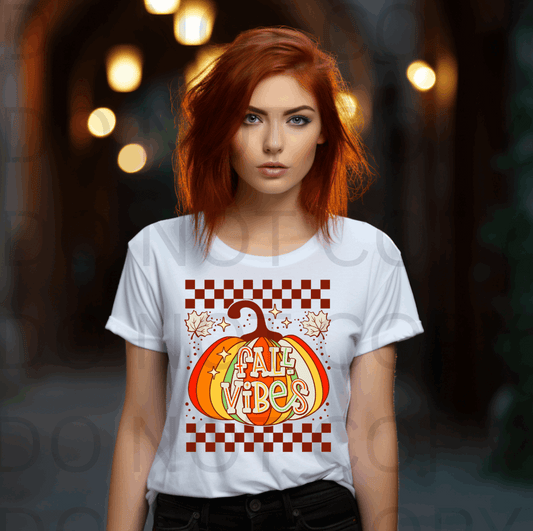 Retro Fall Vibes #5520 - Ready to Press DTF Transfer Full Color