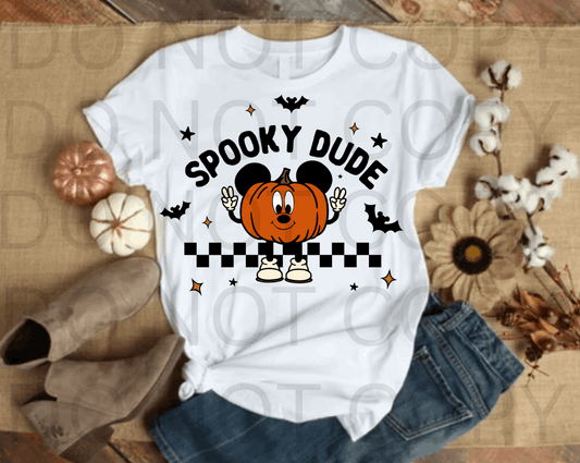 Spooky Dude Pumpkin #5537- Ready to Press DTF Transfer Full Color