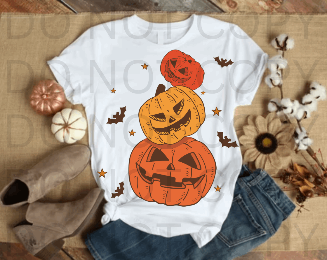 3 Pumpkins #5530- Ready to Press DTF Transfer Full Color