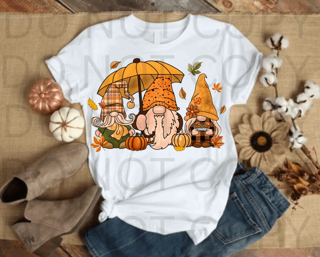 3 Gnomes Fall #5527- Ready to Press DTF Transfer Full Color