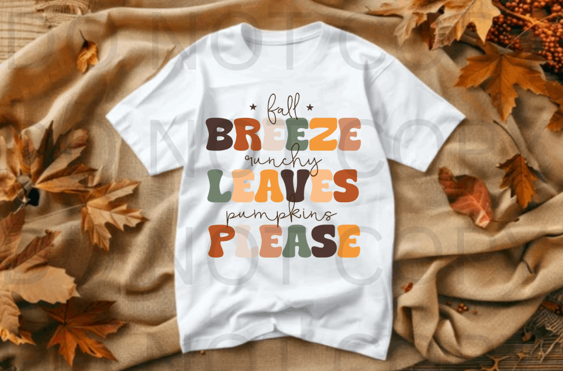Breeze, Leaves, Please #5543- Ready to Press DTF Transfer Full Color