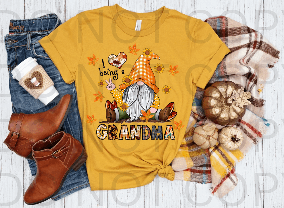 I Love Being A Grandma Gnome #5560 - Ready to Press DTF Transfer Full Color