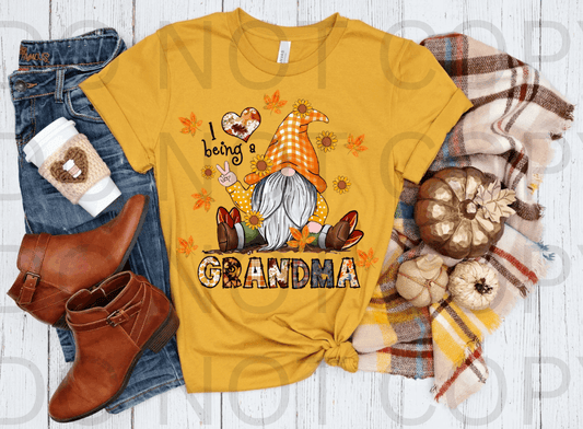 I Love Being A Grandma Gnome #5560 - Ready to Press DTF Transfer Full Color