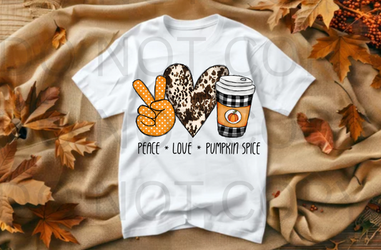 Peace, Love, Pumpkin Spice #5552 - Ready to Press DTF Transfer Full Color