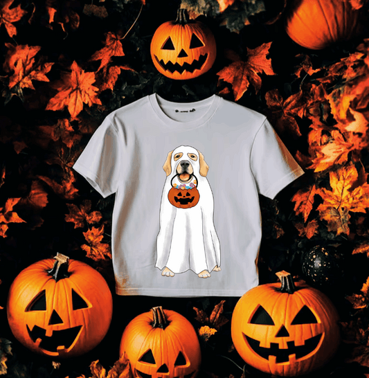 Golden Retriever Ghost Dog #5577 - Ready to Press DTF Transfer Full Color