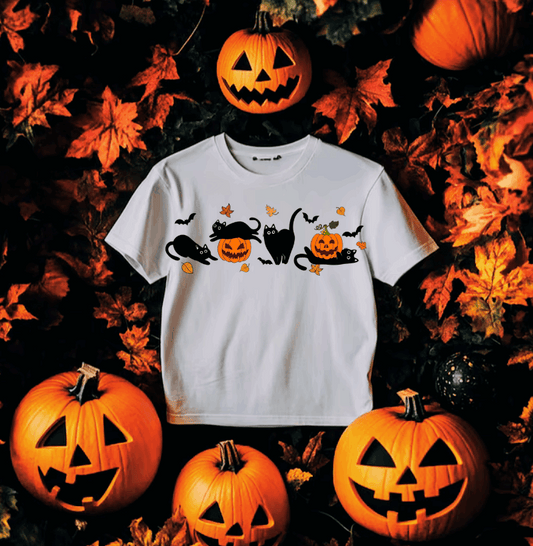 Black Cat Halloween Yoga #5573 - Ready to Press DTF Transfer Full Color