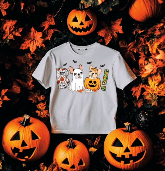 Boo French Bulldog #5570 - Ready to Press DTF Transfer Full Color