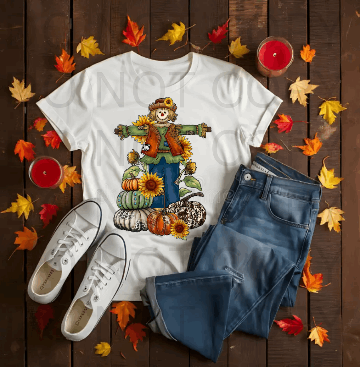 Fall Scarecrow #5595 - Ready to Press DTF Transfer Full Color
