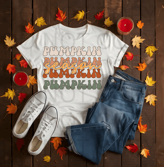 Groovy Pumpkin Season #5593 - Ready to Press DTF Transfer Full Color