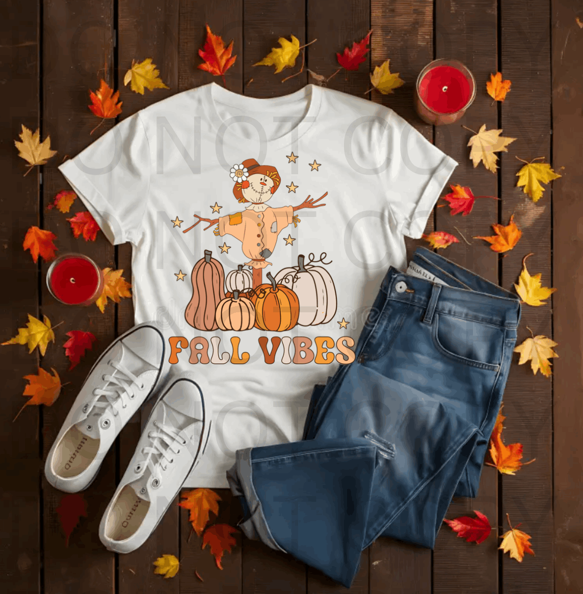 Scarecrow, Fall Vibes #5586 - Ready to Press DTF Transfer Full Color