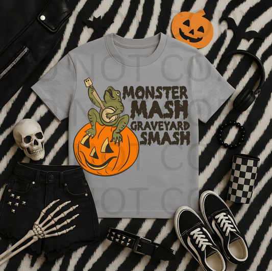 Vintage Monster Mash Graveyard Smash #5617 - Ready to Press DTF Transfer Full Color