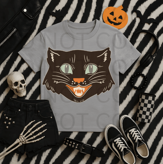 Vintage Halloween Cat #5618 - Ready to Press DTF Transfer Full Color
