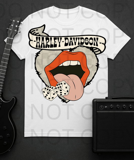 Harley - Davidson Tongue & Dice #5625 - Ready to Press DTF Transfer Full Color