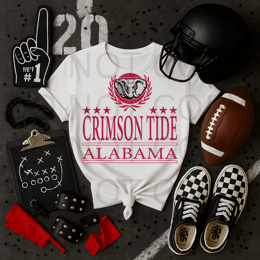 Distressed University Of Alabama Logo #5689 - Ready to Press DTF Transfer Full Color
