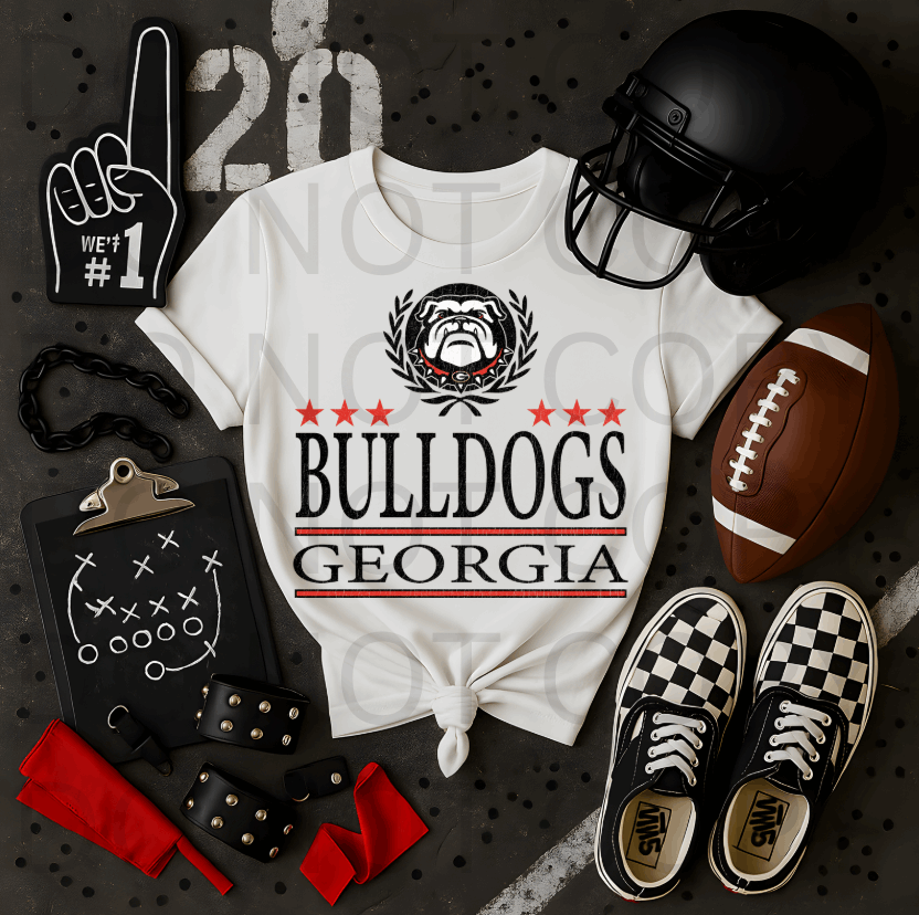 Distressed University Of Georgia Logo #5691 - Ready to Press DTF Transfer Full Color