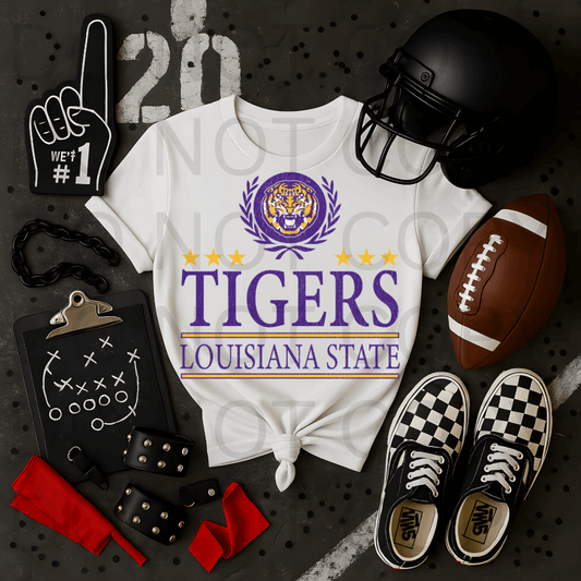 Distressed Louisiana State University Logo #5693 - Ready to Press DTF Transfer Full Color