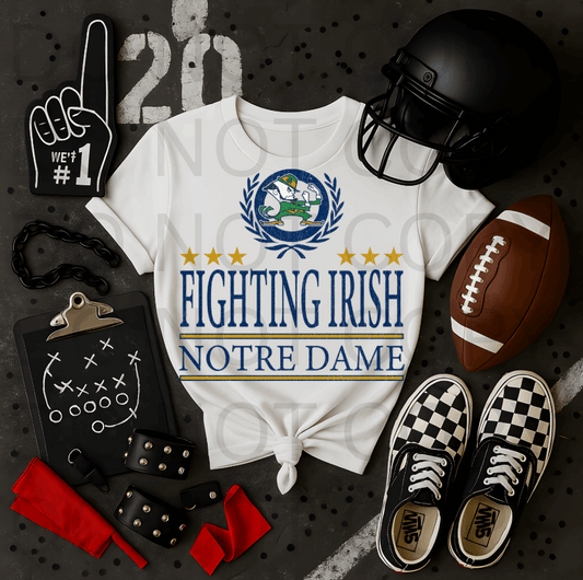 Distressed University Of Notre Dame Logo #5696 - Ready to Press DTF Transfer Full Color