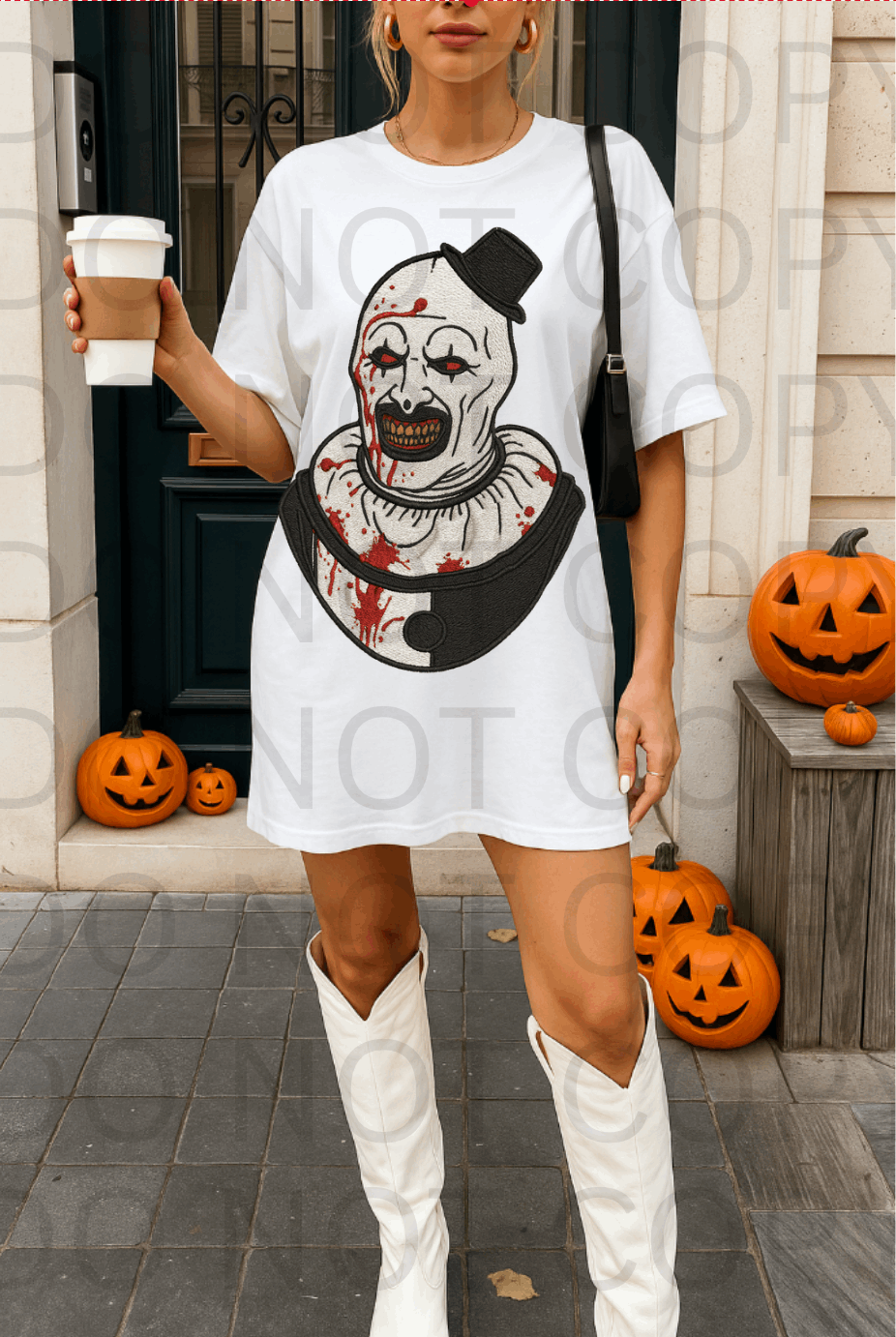 Faux Suede Terrifier #5713 - Ready to Press DTF Transfer Full Color
