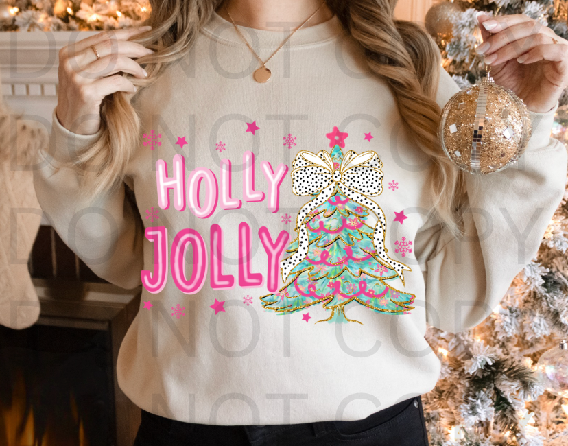 Holly Jolly #5733 - Ready to Press DTF Transfer Full Color