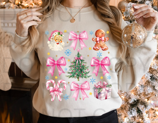 Pink Christmas #5732 - Ready to Press DTF Transfer Full Color