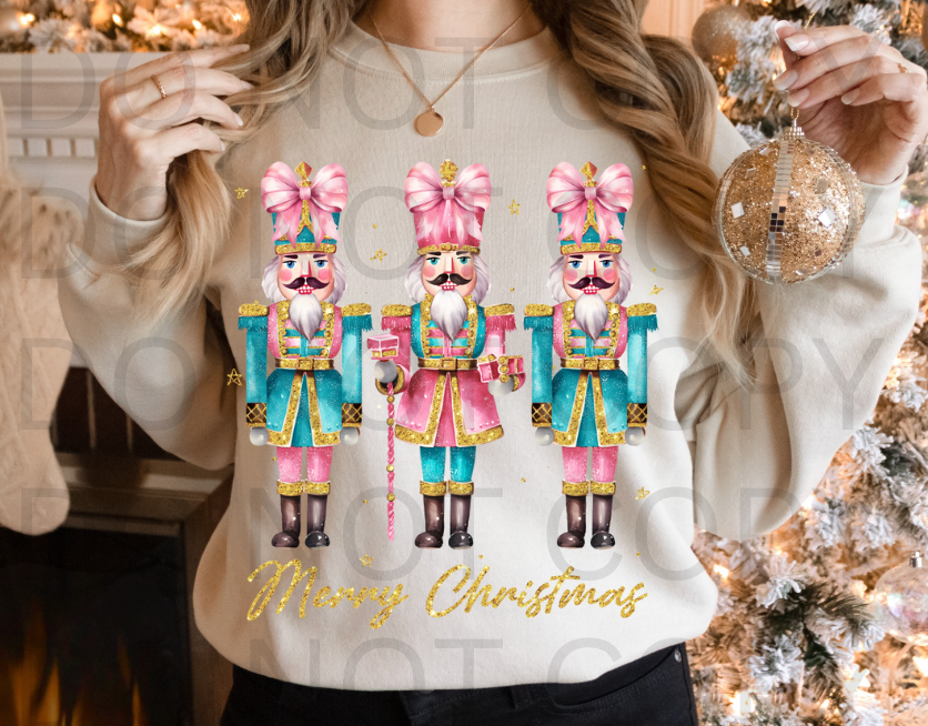 Nutcrackers Merry Christmas #5739 - Ready to Press DTF Transfer Full Color