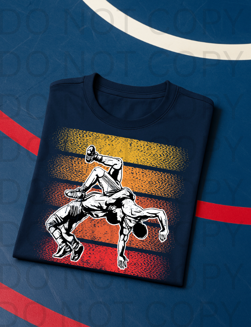 Wrestling - Throw #5748 - Ready to Press DTF Transfer Full Color