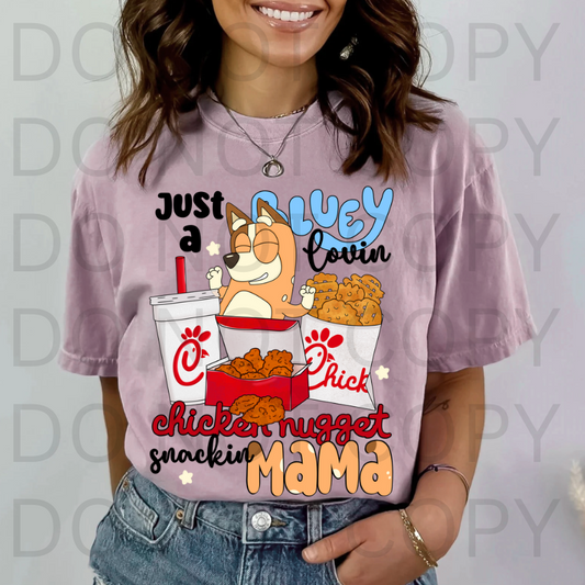 Bluey Lovin Nugget Snackin Mama #5760 - Ready to Press DTF Transfer Full Color