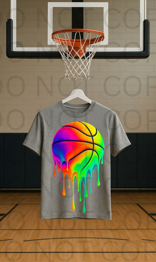 Melting Psychedelic Basketball #5791 - Ready to Press DTF Transfer Full Color